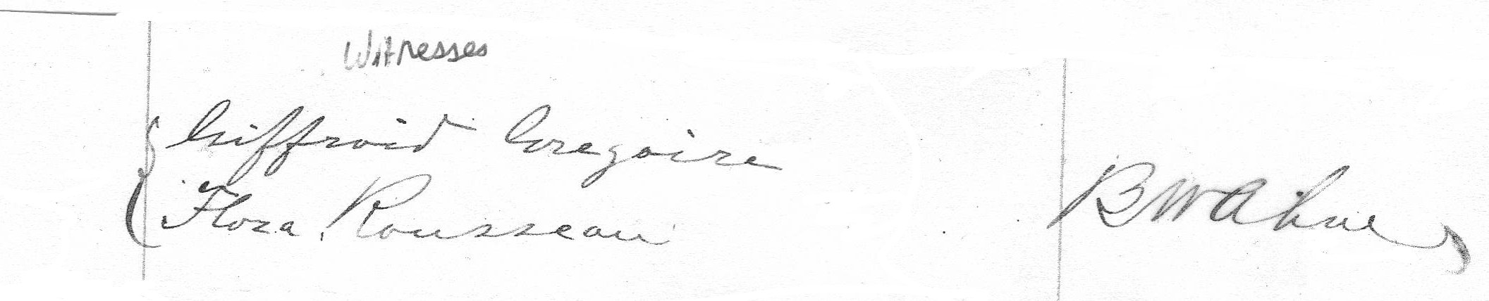 Extract 2 from 1884 Marriage Register of Hubert Brooks to Marie Gregoire